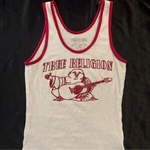 True Religion White Tank with Red Trim